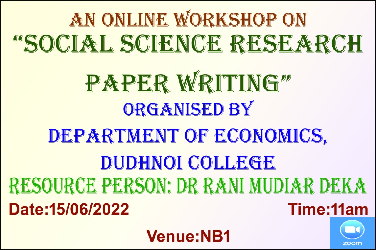 Online Workshop on Social Science Research Paper Writing