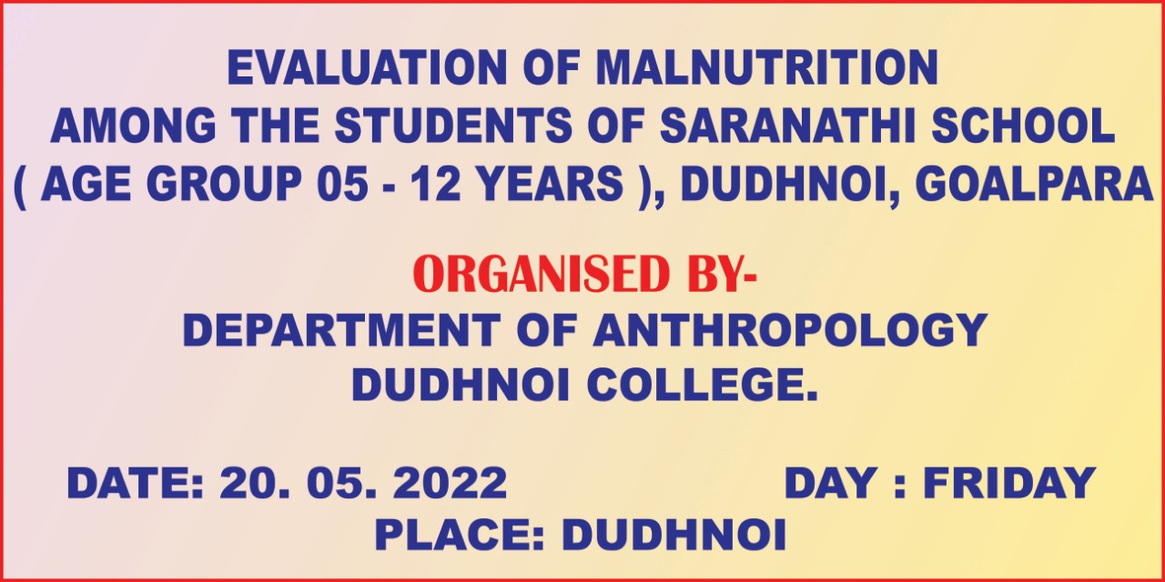Evaluation of Malnutrition in Saranarthi School